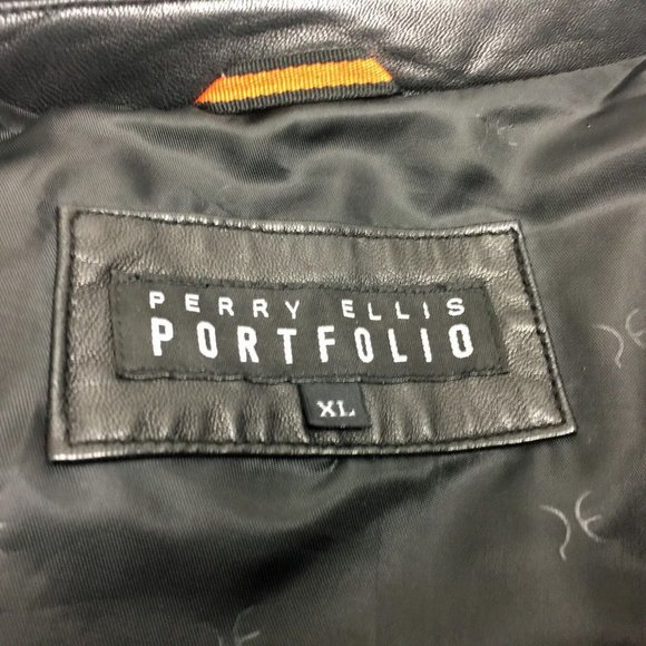 Perry Ellis PORTFOLIO Black Soft‎ Leather Fully Lined 3/4 Coat - Picture 7 of 7